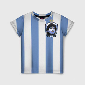 Детская футболка 3D с принтом Диего Армандо Марадона D10S , 100% гипоаллергенный полиэфир | прямой крой, круглый вырез горловины, длина до линии бедер, чуть спущенное плечо, ткань немного тянется | d10s | maradona | аргентина | армандо | барселона | бога | джерси | диего | легенда | марадон | марадона | марадоны | рука | форма