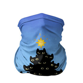 Бандана-труба 3D с принтом Кошачья ёлка , 100% полиэстер, ткань с особыми свойствами — Activecool | плотность 150‒180 г/м2; хорошо тянется, но сохраняет форму | 2021 | black cat | cat | cats | christmas | kitty | merry christmas | merry x mas | new year | puss | елка | ёлка из кошек | ель | кот | котенок | котик | котики | котоелка | котята | кошачья | кошка | кошки | новогодний | новогодняя | новый год