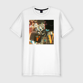 Мужская футболка хлопок Slim с принтом Playboi Carti PHOTO , 92% хлопок, 8% лайкра | приталенный силуэт, круглый вырез ворота, длина до линии бедра, короткий рукав | fashion | hip hop | photo | rap | text | top