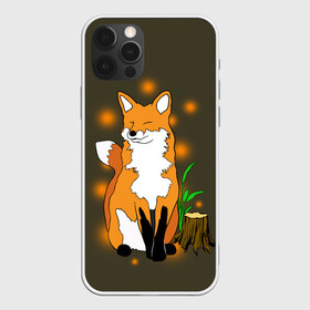 Чехол для iPhone 12 Pro Max с принтом Лиса в лесу , Силикон |  | animals | fox | в лесу | дерево | дикий | животные | зверек | зверь | кусты | лес | лесной | лесные | лиса | лисенок | лисица | лисичка | листья | мордочка | мультяшный | пенек | природа | растения | рыжая