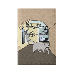 Обложка для паспорта матовая кожа с принтом Петербургский кот , натуральная матовая кожа | размер 19,3 х 13,7 см; прозрачные пластиковые крепления | кот | кошки | петербург | питерские дворы | романтика | санкт петербург | я люблю тебя