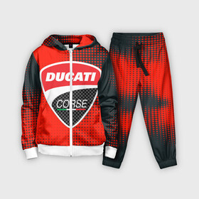 Детский костюм 3D с принтом Ducati Corse | Дукати (Z) ,  |  | audi | audi ag | corse | ducati | ducati corse | ducati motor holding | hypermotard | multistrada | panigale | scrambler | streetfighter | supersport | дукати | массимо борди | мото | фабио тальони