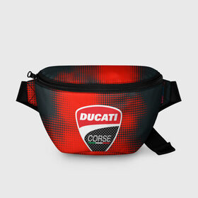 Поясная сумка 3D с принтом Ducati Corse (Z) , 100% полиэстер | плотная ткань, ремень с регулируемой длиной, внутри несколько карманов для мелочей, основное отделение и карман с обратной стороны сумки застегиваются на молнию | audi | audi ag | corse | ducati | ducati corse | ducati motor holding | hypermotard | multistrada | panigale | scrambler | streetfighter | supersport | дукати | массимо борди | мото | фабио тальони