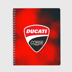 Тетрадь с принтом Ducati Corse (Z) , 100% бумага | 48 листов, плотность листов — 60 г/м2, плотность картонной обложки — 250 г/м2. Листы скреплены сбоку удобной пружинной спиралью. Уголки страниц и обложки скругленные. Цвет линий — светло-серый
 | audi | audi ag | corse | ducati | ducati corse | ducati motor holding | hypermotard | multistrada | panigale | scrambler | streetfighter | supersport | дукати | массимо борди | мото | фабио тальони