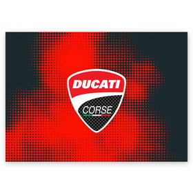 Поздравительная открытка с принтом Ducati Corse (Z) , 100% бумага | плотность бумаги 280 г/м2, матовая, на обратной стороне линовка и место для марки
 | Тематика изображения на принте: audi | audi ag | corse | ducati | ducati corse | ducati motor holding | hypermotard | multistrada | panigale | scrambler | streetfighter | supersport | дукати | массимо борди | мото | фабио тальони