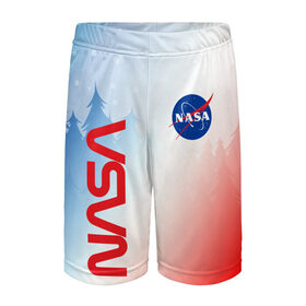 Детские спортивные шорты 3D с принтом NASA - Snow ,  100% полиэстер
 | пояс оформлен широкой мягкой резинкой, ткань тянется
 | 