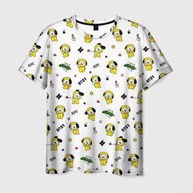 Мужская футболка 3D с принтом BT21 CHIMMY , 100% полиэфир | прямой крой, круглый вырез горловины, длина до линии бедер | bt 21 | bt21 chimmy | bts | chimmy | бт 21 | собачка | чими