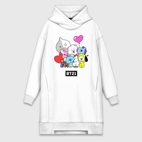 Платье-худи хлопок с принтом BT21 chibi ,  |  | army | bt 21 | bt21 | bts | chimmy | cooky | koya | mang | rj | shooky | tata | van | арджей | бт21 | бтс | ван | коя | куки | манг | тата | чими | шоки