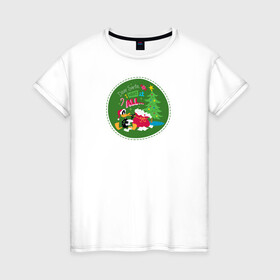 Женская футболка хлопок с принтом Dear Santa, I want it all... , 100% хлопок | прямой крой, круглый вырез горловины, длина до линии бедер, слегка спущенное плечо | daffy | duck | tunes | vdzajul | дак | даффи