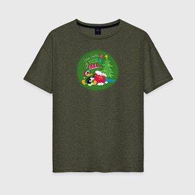 Женская футболка хлопок Oversize с принтом Dear Santa I want it all , 100% хлопок | свободный крой, круглый ворот, спущенный рукав, длина до линии бедер
 | daffy | duck | tunes | vdzajul | дак | даффи