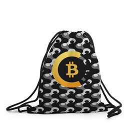Рюкзак-мешок 3D с принтом BTC / БИТКОИН (S) , 100% полиэстер | плотность ткани — 200 г/м2, размер — 35 х 45 см; лямки — толстые шнурки, застежка на шнуровке, без карманов и подкладки | bitcoin | btc | биткоин | валюта | деньги | криптовалюта