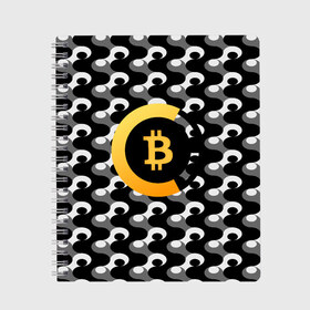 Тетрадь с принтом BTC БИТКОИН (S) , 100% бумага | 48 листов, плотность листов — 60 г/м2, плотность картонной обложки — 250 г/м2. Листы скреплены сбоку удобной пружинной спиралью. Уголки страниц и обложки скругленные. Цвет линий — светло-серый
 | bitcoin | btc | биткоин | валюта | деньги | криптовалюта