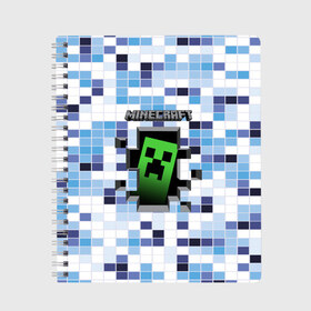 Тетрадь с принтом Minecraft (S) , 100% бумага | 48 листов, плотность листов — 60 г/м2, плотность картонной обложки — 250 г/м2. Листы скреплены сбоку удобной пружинной спиралью. Уголки страниц и обложки скругленные. Цвет линий — светло-серый
 | craft | creeper | earth | logo | mine | minecraft | mobile | online | земля | игра | крипер | лого | майкрафт | майнкрафт | онлайн | подземелье