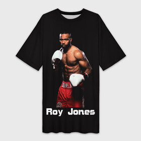 Платье-футболка 3D с принтом Roy Jones ,  |  | boxer | boxing | great boxer | roy jones | roy jones lettering | roy jones print | бокс | боксер | великий боксер | надпись roy jones | принт roy jones | рой джонс