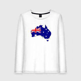 Женский лонгслив хлопок с принтом Австралия , 100% хлопок |  | австралия | государство | материк | страна | флаг