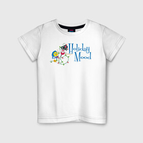 Детская футболка хлопок с принтом Holiday mood , 100% хлопок | круглый вырез горловины, полуприлегающий силуэт, длина до линии бедер | Тематика изображения на принте: cat | looney | sylvester | tunes | vdzajul | кот | сильвестр | твити