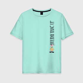 Женская футболка хлопок Oversize с принтом Holiday hang up , 100% хлопок | свободный крой, круглый ворот, спущенный рукав, длина до линии бедер
 | bunny | looney | tunes | vdzajul | багз | бани | банни
