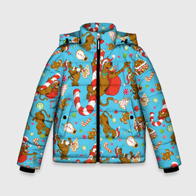 Зимняя куртка для мальчиков 3D с принтом Happy Scooby , ткань верха — 100% полиэстер; подклад — 100% полиэстер, утеплитель — 100% полиэстер | длина ниже бедра, удлиненная спинка, воротник стойка и отстегивающийся капюшон. Есть боковые карманы с листочкой на кнопках, утяжки по низу изделия и внутренний карман на молнии. 

Предусмотрены светоотражающий принт на спинке, радужный светоотражающий элемент на пуллере молнии и на резинке для утяжки | 005850 | scooby doo | shaggy | vdkotan | велма | дафна | скуби | скуби ду | шэгги