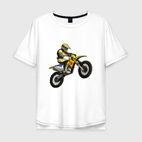 Мужская футболка хлопок Oversize с принтом Suzuki (+спина) , 100% хлопок | свободный крой, круглый ворот, “спинка” длиннее передней части | Тематика изображения на принте: bike | moto | motorcycle | sport | suzuki | байк | мото | мотоциклы | спорт | сузуки