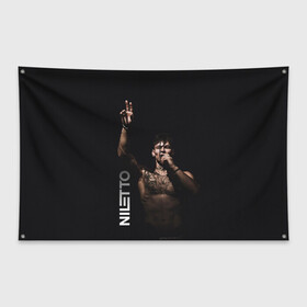 Флаг-баннер с принтом NILETTO , 100% полиэстер | размер 67 х 109 см, плотность ткани — 95 г/м2; по краям флага есть четыре люверса для крепления | niletto | данил прытков | музыка | нилетто | популярное | татуировки | шоу