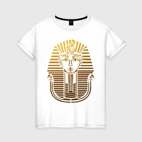 Женская футболка хлопок с принтом Тутанхамон , 100% хлопок | прямой крой, круглый вырез горловины, длина до линии бедер, слегка спущенное плечо | бог | гробница | династия | долина царей | древнеегипетские боги | древние боги | древний египет | древности | египетские боги | историческая личность | история | новое царство | правитель