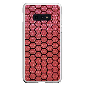 Чехол для Samsung S10E с принтом Соты , Силикон | Область печати: задняя сторона чехла, без боковых панелей | красный | паутина | паутинка | соты