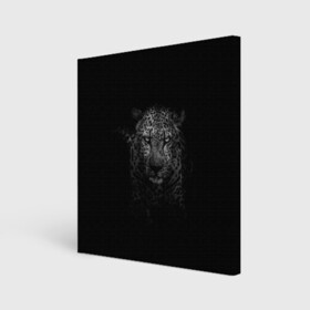 Холст квадратный с принтом Ягуар выходит из тени , 100% ПВХ |  | Тематика изображения на принте: jaguar | барс | животное | зверь | кошка | черный | ягуар