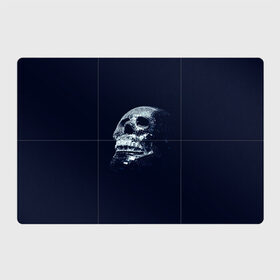 Магнитный плакат 3Х2 с принтом Череп , Полимерный материал с магнитным слоем | 6 деталей размером 9*9 см | skull | глазницы | квадратики | синий | скелет | череп | черепушка