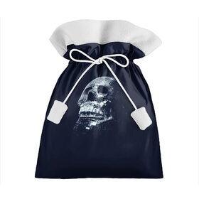 Подарочный 3D мешок с принтом Череп , 100% полиэстер | Размер: 29*39 см | skull | глазницы | квадратики | синий | скелет | череп | черепушка