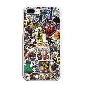 Чехол для iPhone 7Plus/8 Plus матовый с принтом JoJo’s Sticker Bombing , Силикон | Область печати: задняя сторона чехла, без боковых панелей | anime | jojo’s bizarre adventure | sticker bombing | аниме | джо джо | жо жо | манга | мультфильм | невероятные приключения джоджо | персонаж | стикер бомбинг