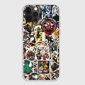 Чехол для iPhone 12 Pro Max с принтом JoJo’s Sticker Bombing , Силикон |  | Тематика изображения на принте: anime | jojo’s bizarre adventure | sticker bombing | аниме | джо джо | жо жо | манга | мультфильм | невероятные приключения джоджо | персонаж | стикер бомбинг