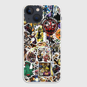 Чехол для iPhone 13 mini с принтом JoJo’s Sticker Bombing ,  |  | anime | jojo’s bizarre adventure | sticker bombing | аниме | джо джо | жо жо | манга | мультфильм | невероятные приключения джоджо | персонаж | стикер бомбинг