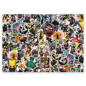 Поздравительная открытка с принтом JoJo’s Sticker Bombing , 100% бумага | плотность бумаги 280 г/м2, матовая, на обратной стороне линовка и место для марки
 | Тематика изображения на принте: anime | jojo’s bizarre adventure | sticker bombing | аниме | джо джо | жо жо | манга | мультфильм | невероятные приключения джоджо | персонаж | стикер бомбинг