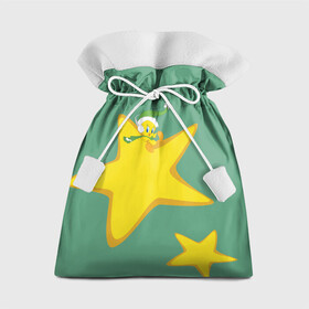 Подарочный 3D мешок с принтом Tweety and stars , 100% полиэстер | Размер: 29*39 см | looney | tunes | tweety | vdzajul | твити