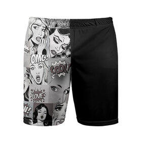 Мужские шорты спортивные с принтом Pop Art Girls ,  |  | 