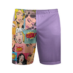 Мужские шорты спортивные с принтом Pop Art Girls ,  |  | 