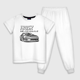 Детская пижама хлопок с принтом Nissan 180SX , 100% хлопок |  брюки и футболка прямого кроя, без карманов, на брюках мягкая резинка на поясе и по низу штанин
 | jdm | nissan | stance | ниссан | тюнинг