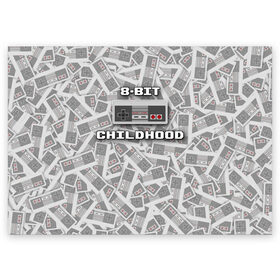 Поздравительная открытка с принтом 8-bit childhood , 100% бумага | плотность бумаги 280 г/м2, матовая, на обратной стороне линовка и место для марки
 | 8 bit | 8 бит | dendy | nes | nintendo | денди | джойстик | нинтендо