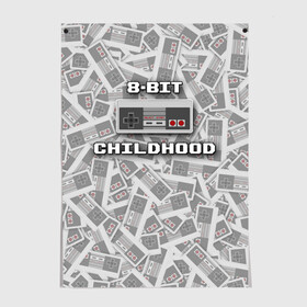 Постер с принтом 8-bit childhood , 100% бумага
 | бумага, плотность 150 мг. Матовая, но за счет высокого коэффициента гладкости имеет небольшой блеск и дает на свету блики, но в отличии от глянцевой бумаги не покрыта лаком | 8 bit | 8 бит | dendy | nes | nintendo | денди | джойстик | нинтендо