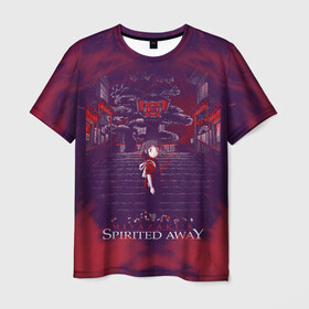 Мужская футболка 3D с принтом Spirited Away , 100% полиэфир | прямой крой, круглый вырез горловины, длина до линии бедер | anime | sen to chihiro no kamikakushi | spirited away | аниме | анимэ | мульт | мультик | унесённые призраками | хаяо миядзаки