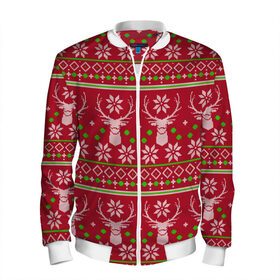 Мужской бомбер 3D с принтом Viral sweater , 100% полиэстер | застегивается на молнию, по бокам два кармана без застежек, по низу бомбера и на воротнике - эластичная резинка | deer | happy new year | new year | santa | защитный экран | корона | коронавирус | новогодний свитер | новый год | свитер | свитер с маской | свитер с оленями