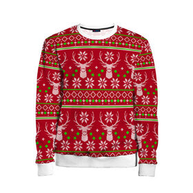 Детский свитшот 3D с принтом Viral sweater , 100% полиэстер | свободная посадка, прямой крой, мягкая тканевая резинка на рукавах и понизу свитшота | Тематика изображения на принте: deer | happy new year | new year | santa | защитный экран | корона | коронавирус | новогодний свитер | новый год | свитер | свитер с маской | свитер с оленями