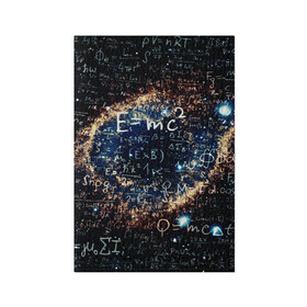 Обложка для паспорта матовая кожа с принтом Формула Вселенной , натуральная матовая кожа | размер 19,3 х 13,7 см; прозрачные пластиковые крепления | альберт эйнштейн | астрономия | звезды | космос | наука | небо | созвездия | теория большого взрыва | формулы | эйнштейн
