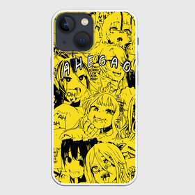 Чехол для iPhone 13 mini с принтом Ahegao yellow ,  |  | ahegao | banana | o face | аниме | термин | физиономия | япония