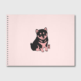 Альбом для рисования с принтом Щенок Сиба-Ину , 100% бумага
 | матовая бумага, плотность 200 мг. | Тематика изображения на принте: милота | сиба ину | собака | шиба | щенок