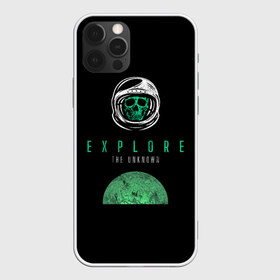 Чехол для iPhone 12 Pro Max с принтом Explore The Unknown , Силикон |  | scifi | исследуй | космонавт | космос | неизвестность | ужасы | фантастика | хоррор | череп