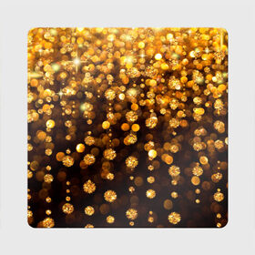 Магнит виниловый Квадрат с принтом ЗОЛОТЫЕ БЛЕСТКИ , полимерный материал с магнитным слоем | размер 9*9 см, закругленные углы | Тематика изображения на принте: gold | pattern | rain | блестки | блестящий | дождь | звезды | золото | красиво | новый год | праздник | снежинки | текстуры