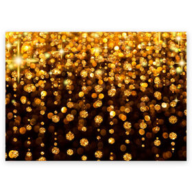 Поздравительная открытка с принтом ЗОЛОТЫЕ БЛЕСТКИ , 100% бумага | плотность бумаги 280 г/м2, матовая, на обратной стороне линовка и место для марки
 | Тематика изображения на принте: gold | pattern | rain | блестки | блестящий | дождь | звезды | золото | красиво | новый год | праздник | снежинки | текстуры