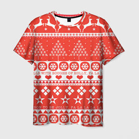 Мужская футболка 3D с принтом Рождественская атмосфера , 100% полиэфир | прямой крой, круглый вырез горловины, длина до линии бедер | Тематика изображения на принте: 