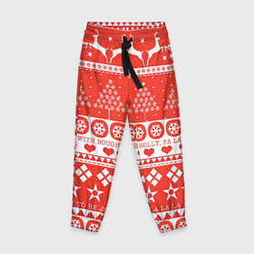 Детские брюки 3D с принтом Рождественская атмосфера , 100% полиэстер | манжеты по низу, эластичный пояс регулируется шнурком, по бокам два кармана без застежек, внутренняя часть кармана из мелкой сетки | 